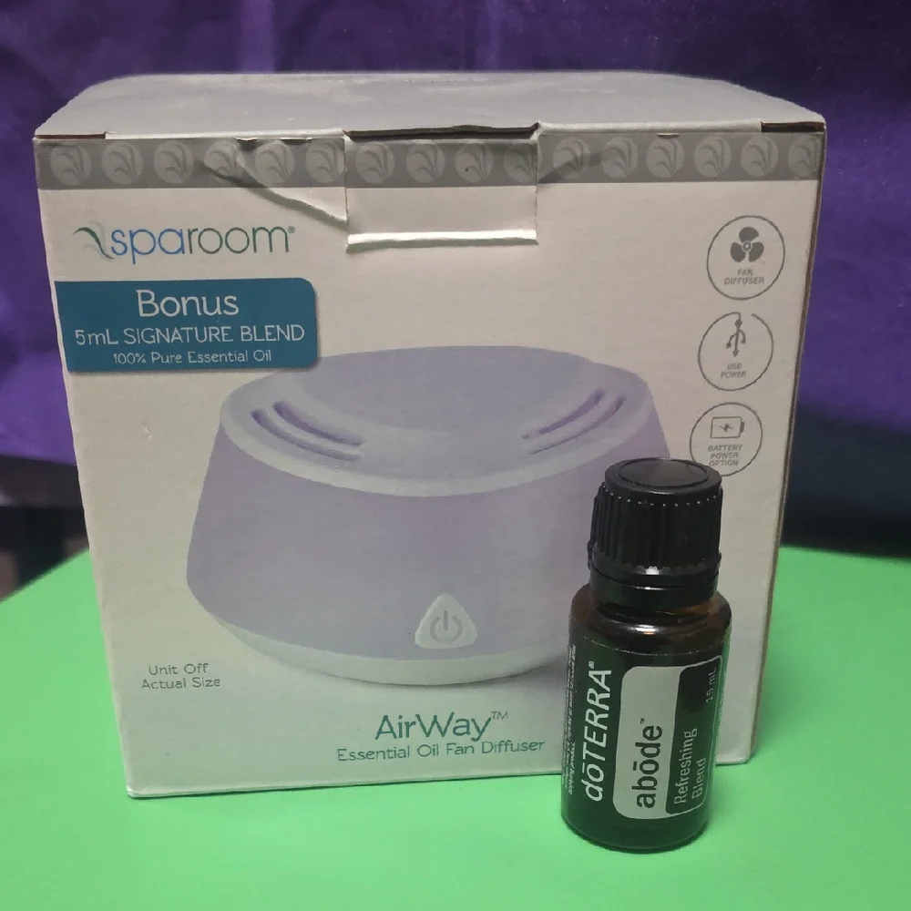 Sparoom AirWay Essential Oil Fan Diffuser with Bonus Oil